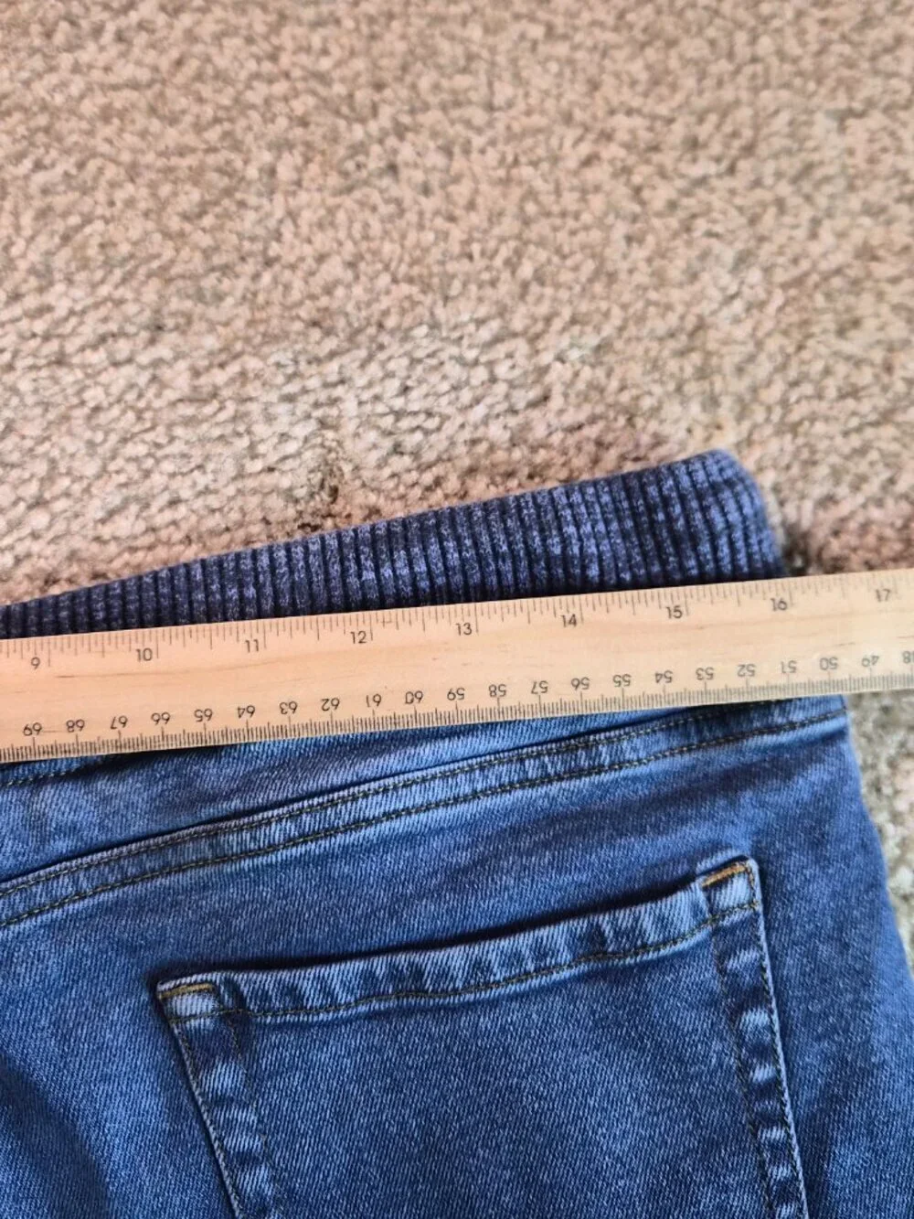 Lands End Boys XL 14H / 16H Blue Jeans Lined Pant Winter Cold Weather Fall G026